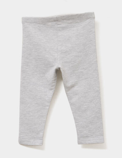 Legging doublé coton gris clair bébé fille