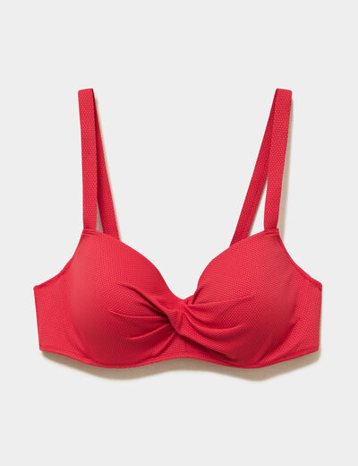Haut de maillot de bain bandeau crois&eacute; rouge femme grande taille