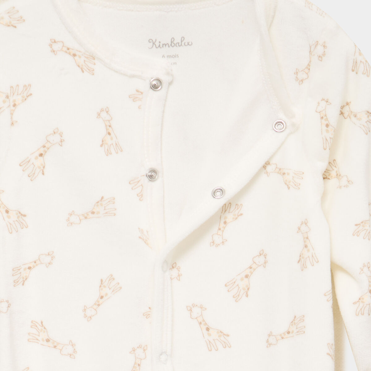 Ensemble body et dors-bien effet velours blanc b&eacute;b&eacute;