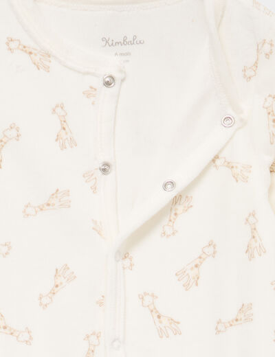 Ensemble body et dors-bien effet velours blanc b&eacute;b&eacute;