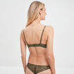 Soutien-gorge emboîtant en dentelle vert kaki femme