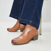 Bottines à talons en cuir marron femme