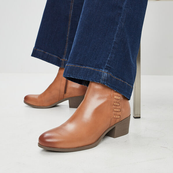 bottines a talons en cuir marron femme Bottines à talons en cuir marron femme