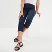 Pantacourt slim 5 poches bleu marine femme