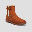 Bottines fourrées avec boucles marron femme
