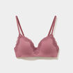 Soutien-gorge triangle micro dentelle vieux rose femme