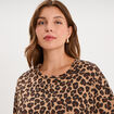 T-shirt col rond manches courtes coton ficelle femme grande taille