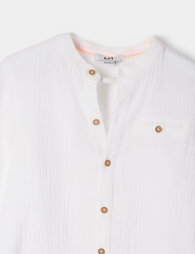 Chemise manches longues blanc garçon