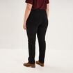 Pantalon droit taille haute extensible noir femme grande taille