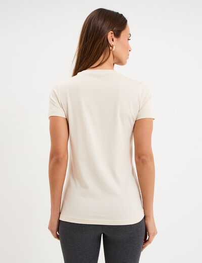 T-shirt manches courtes coton Puma ivoire femme