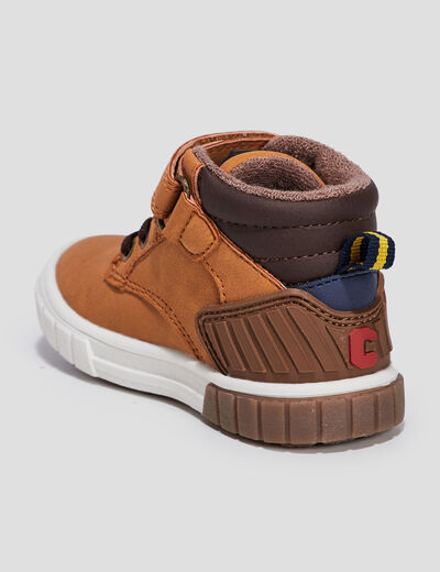 Baskets montantes bout rond Creeks camel bébé garçon