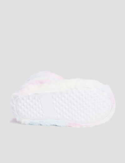 Chaussons fausse fourrure tie and dye multicolore fille