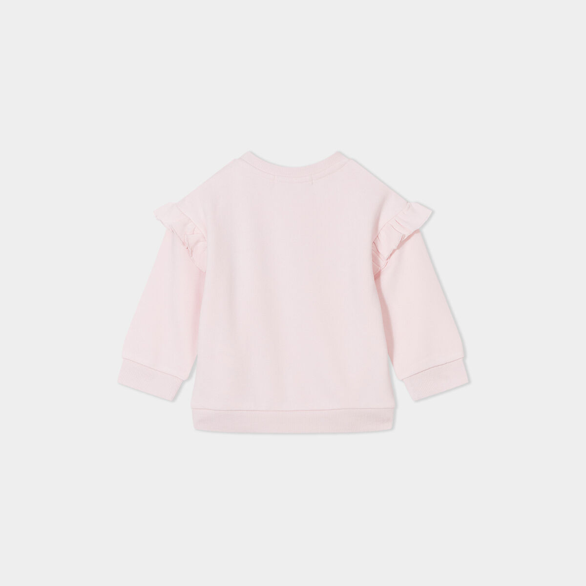 Sweat volants et détails brodés Creeks rose clair bébé fille