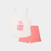 Ensemble pyjama short 2 pièces coton vieux rose femme