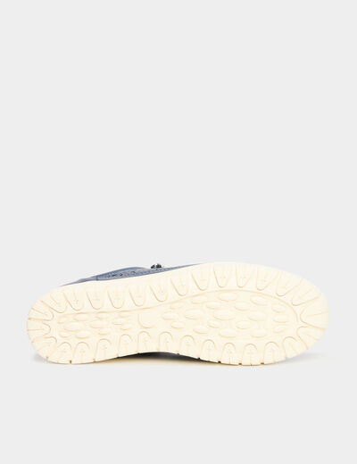 Tennis basses perforées à lacets bleu marine femme