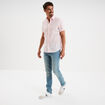 Chemise droite manches courtes rose clair homme