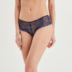 Shorty string en dentelle bleu electrique femme