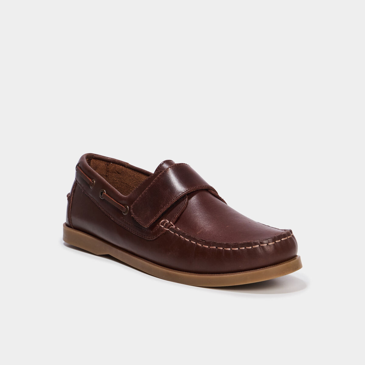 Chaussures bateau en cuir marron clair homme