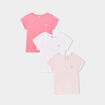 Lot de 3 t-shirts manches courtes coton rose clair b&eacute;b&eacute; fille