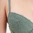 Soutien-gorge push up micro dentelle vert kaki femme