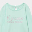 T-shirt manches longues coton bleu turquoise b&eacute;b&eacute; fille