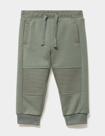 Pantalon de jogging molletonn&eacute; vert kaki b&eacute;b&eacute; gar&ccedil;on