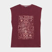 T-shirt col rond manches courtes Creeks bordeaux femme