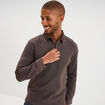 Polo manches longues marron fonc&eacute; homme