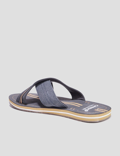 Mules brides larges croisées gris homme