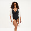 Robe de plage bandes dentelle blanc femme grande taille