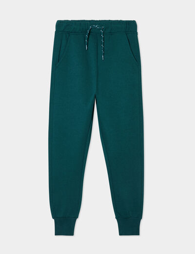 Pantalon de jogging taille élastiquée vert foncé garçon