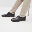 Derbies &agrave; lacets en cuir noir homme
