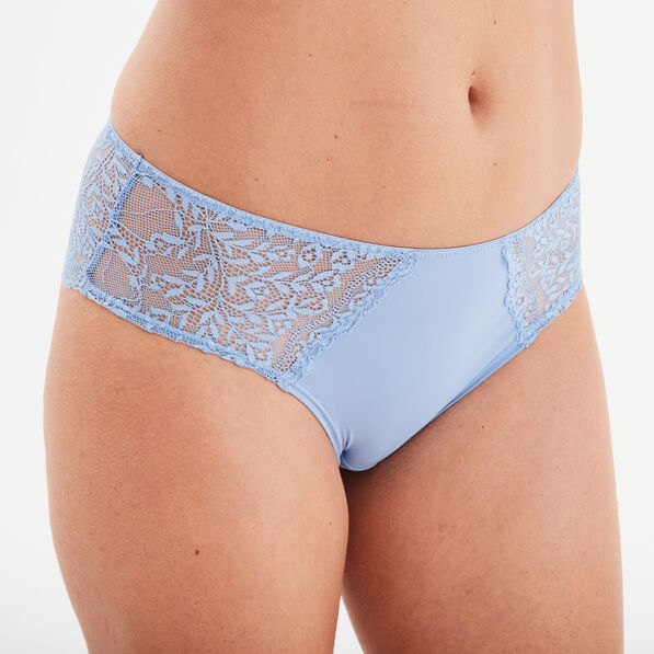 shorty avec micro dentelle bleu clair femme Shorty avec micro dentelle bleu clair femme