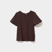 T-shirt manches courtes ballons marron foncé femme