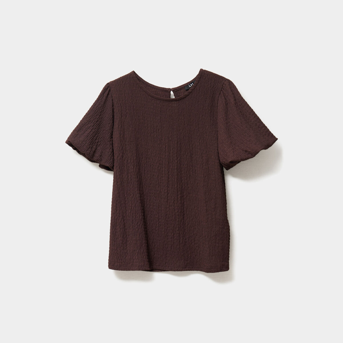 T-shirt manches courtes ballons marron foncé femme