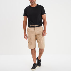 Bermuda cargo côtelé ceinturé Trappeur beige homme