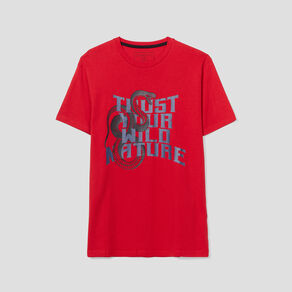 T-shirt manches courtes coton Liberto rouge foncé homme