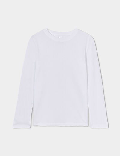 T-shirt manches longues blanc garçon