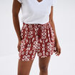 Short large crêpe avec pampilles terracotta femme