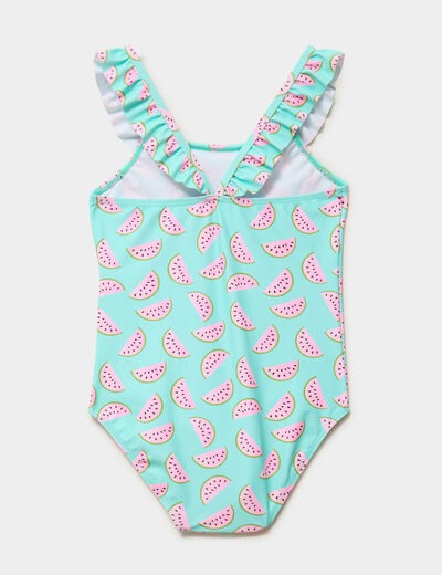 Maillot de bain une pi&egrave;ce &agrave; volants vert clair fille