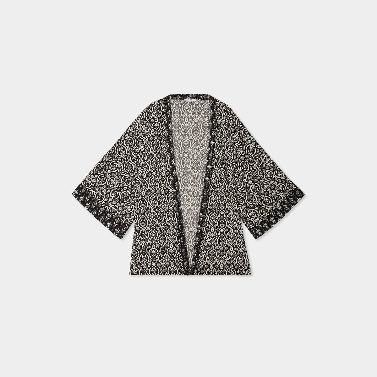 Veste kimono manches 3/4 noir femme
