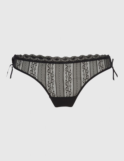 String en dentelle noir femme