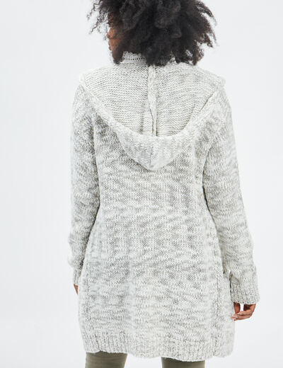 Gilet à capuche Creeks ecru femme