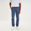 Pantalon chino droit stretch bleu gris homme