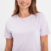 T-shirt col rond manches courtes coton violet clair femme