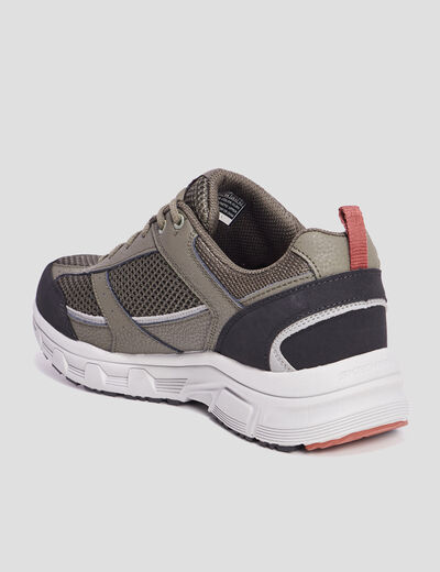 Baskets running mémoire forme Skechers vert kaki homme