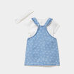Ensemble robe t-shirt bandeau coton denim triple stone b&eacute;b&eacute; fille