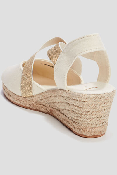 Sandales espadrilles compensées sable femme