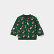 Sweat coton col rond No&euml;l vert b&eacute;b&eacute; gar&ccedil;on