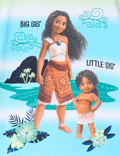T-shirt manches courtes coton Vaiana multicolore fille